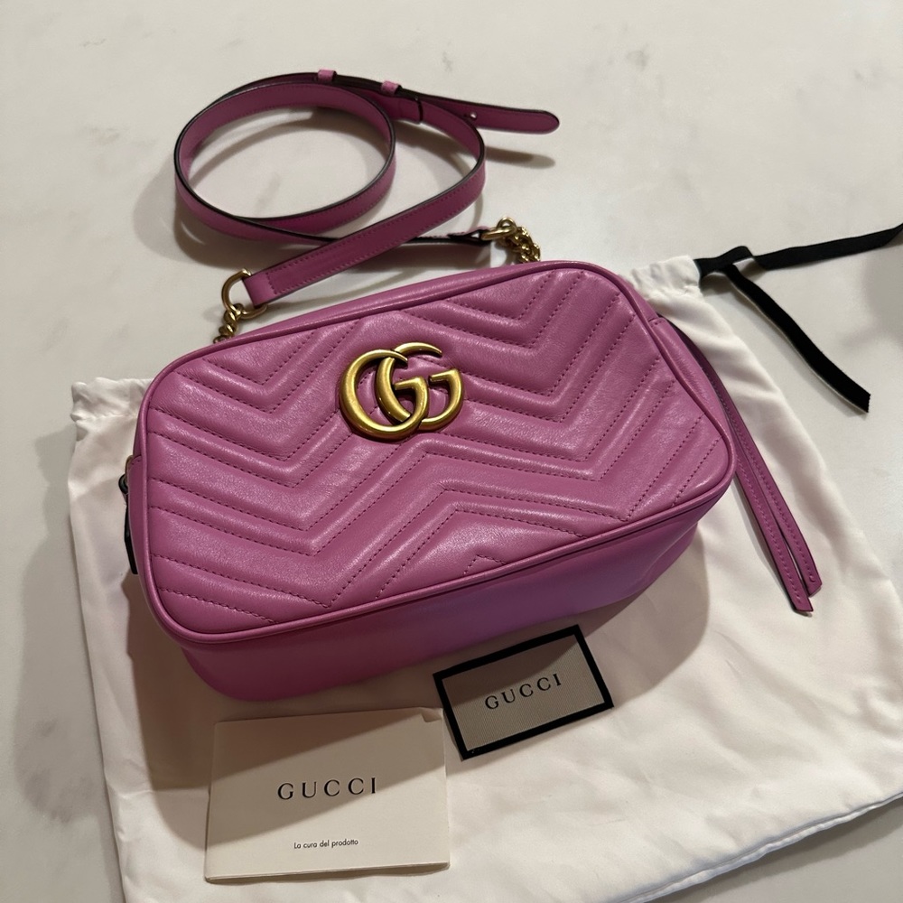 Pink Gucci quilted leather bag